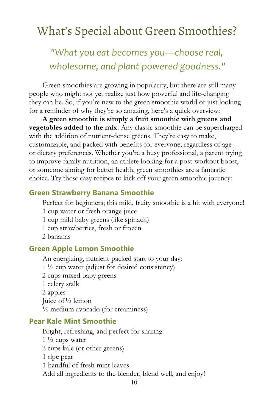 Easy Green Smoothie Recipe Book for Kids & Adults: Get Your Family Drinking Greens, Fruits & Veggies with Green Reset Formula! (Paperback)
