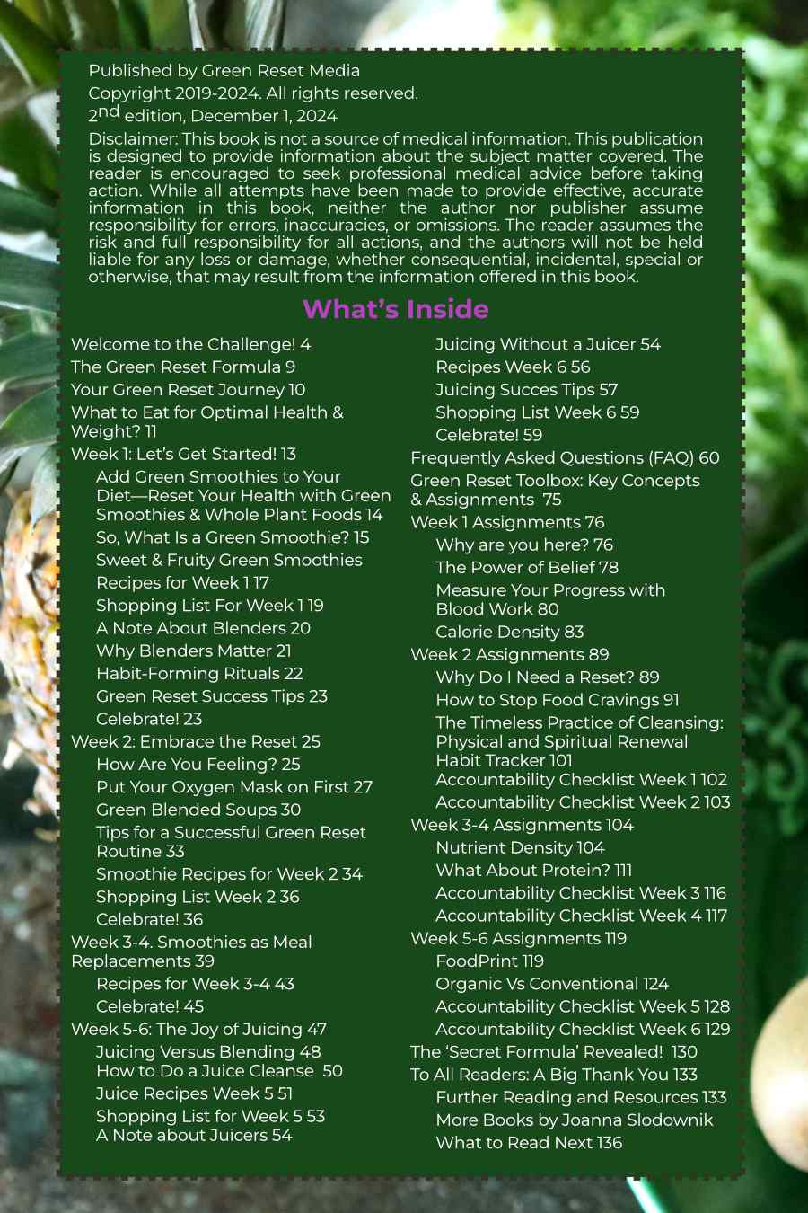 Green Reset Challenge! 6-Week Green Smoothie and Juicing Challenge (with recipes, shopping lists, tips, advice, and more)(Paperback)