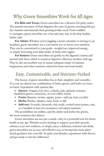 Easy Green Smoothie Recipe Book for Kids & Adults: Get Your Family Drinking Greens, Fruits & Veggies with Green Reset Formula! (Paperback)