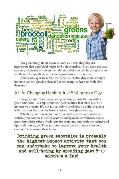 Easy Green Smoothie Recipe Book for Kids & Adults: Get Your Family Drinking Greens, Fruits & Veggies with Green Reset Formula! (Paperback)