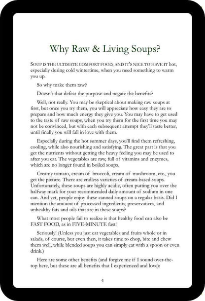 Easy Raw Soups: 40+ Super-Easy, Nutrient-Rich Raw Soup Recipes Bursting with Flavor! (Ebook)