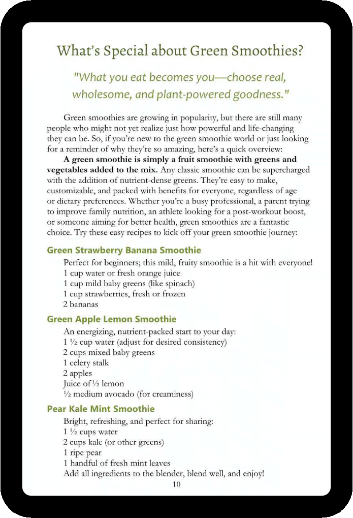 Easy Green Smoothie Recipe Book for Kids & Adults: Get Your Family Drinking Greens, Fruits & Veggies with Green Reset Formula! (Ebook)