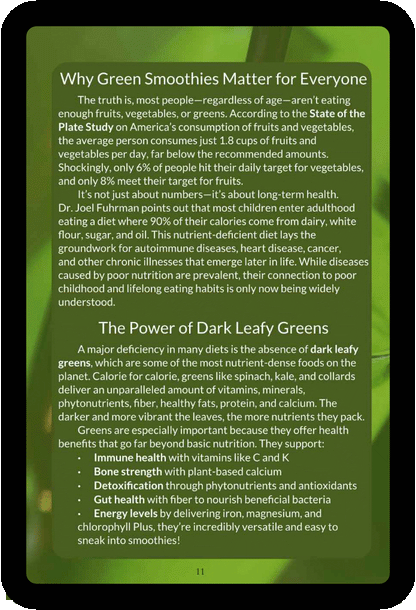 Easy Green Smoothie Recipe Book for Kids & Adults: Get Your Family Drinking Greens, Fruits & Veggies with Green Reset Formula! (Ebook)