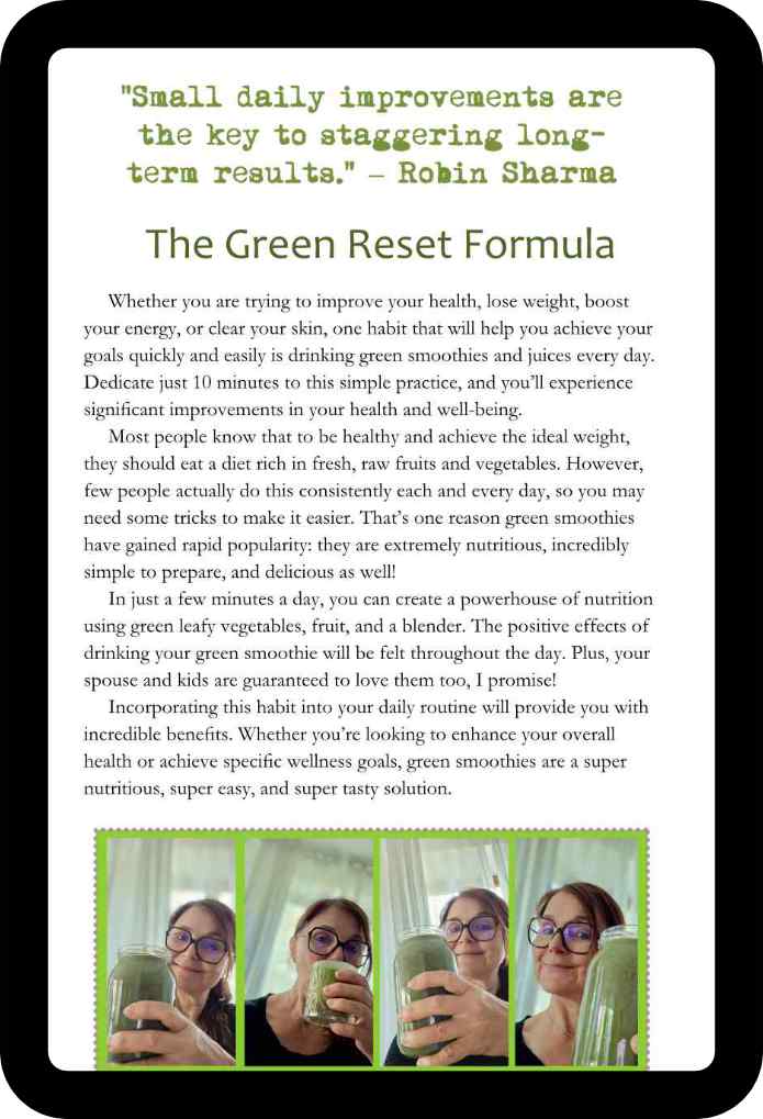 Green Reset Challenge! 6-Week Green Smoothie and Juicing Challenge (with recipes, shopping lists, tips, advice, and more) (Ebook)